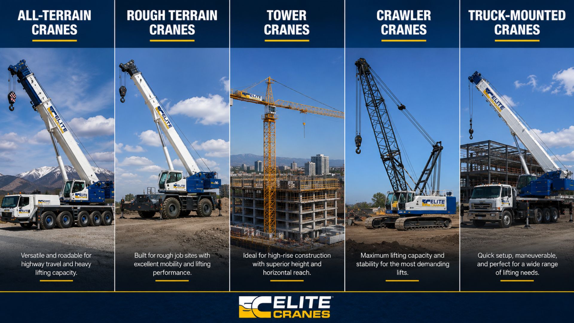 Elite Cranes - Types of Construction Cranes for Colorado Builds